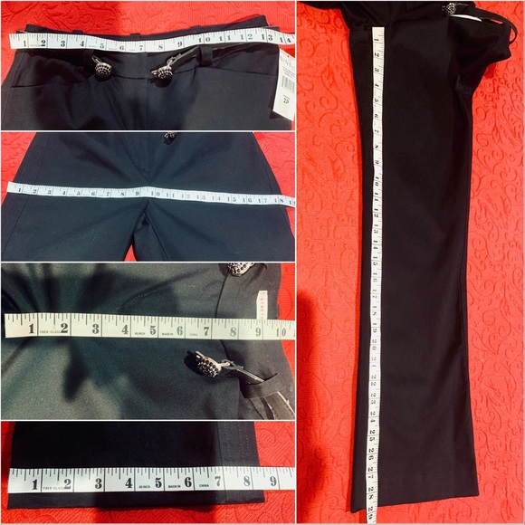 NINE & CO. PETITE Straight Leg Pants Black Business Dress Size 2 Petite NWT - Picture 7 of 12